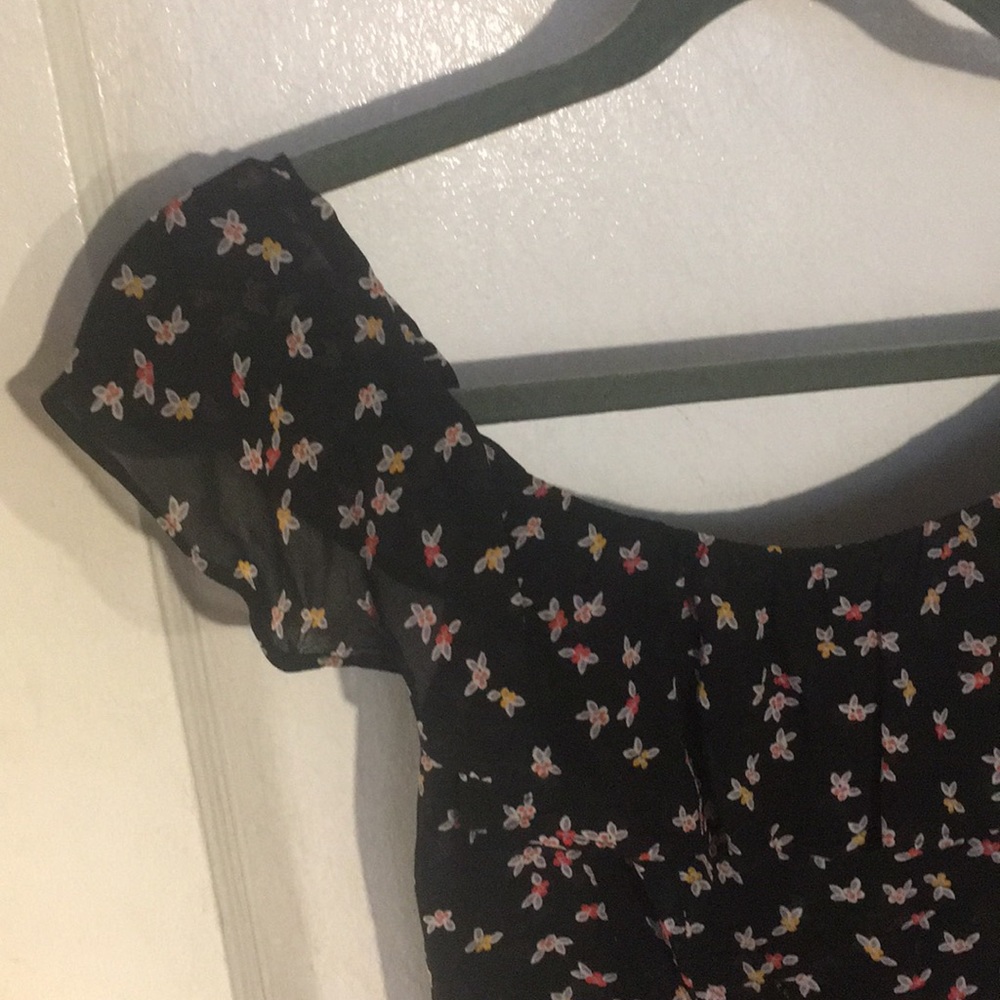 Reformation black floral print Bonnie dress - Picture 3 of 5